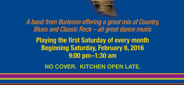 No cover. Kitchen open late.
							 See image for full details/disclaimer