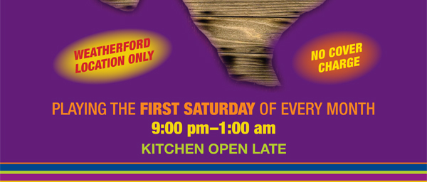 Playing
							 the first Saturday of every month
							 9pm - 1am
							 See image for details