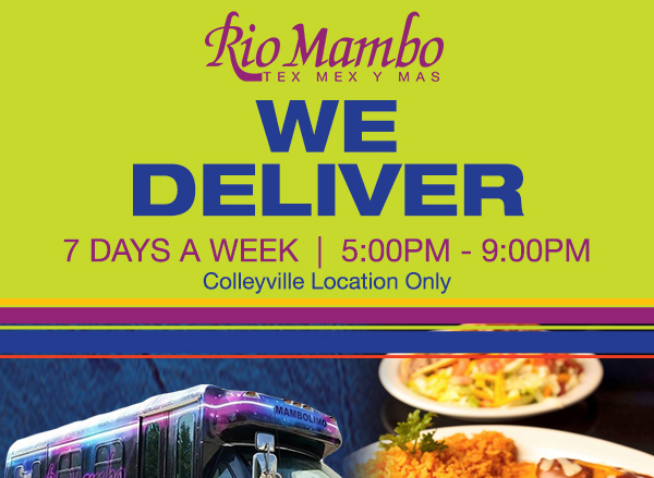 Now Delivering
							 7 Days a Week
							 5pm - 9pm
							 Colleyville location only
							 See image for details