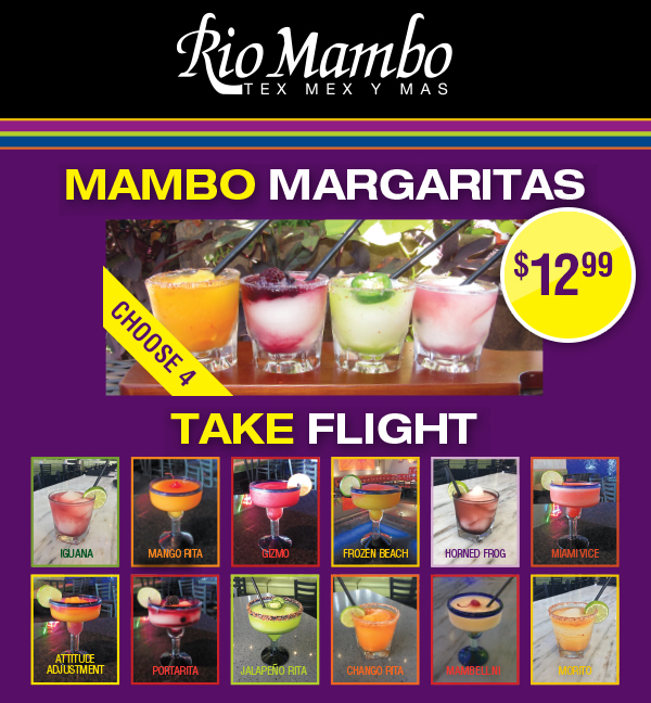 Mambo Margaritas
							 $12.99
							 Take Flight
							 See image for details