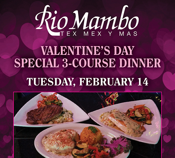 Valentine's Day Special 3 Course Dinner
							 See image for details