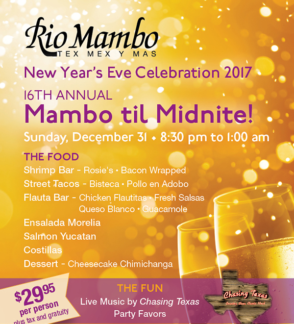 New Year's Celebration
							 Mambo til Midnite!
							 See image for details