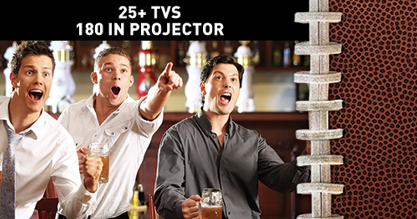 25+ TVs
							 180 inch projector
							 See image for full details