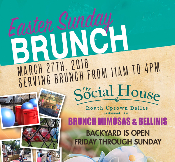 Easter Sunday Brunch
							 March 27th - Serving Brunch from 11am - 4pm