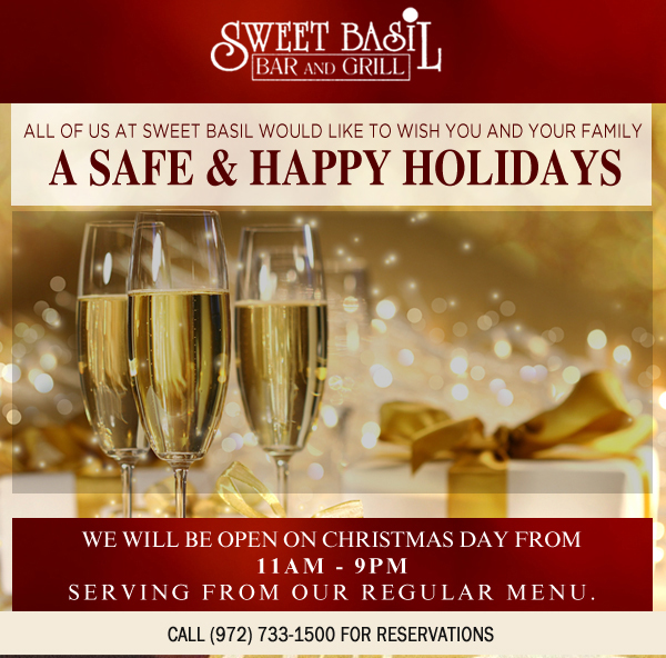 Happy Holidays
							We will be open on Christmas Day from 11am - 9pm
							See image for full details