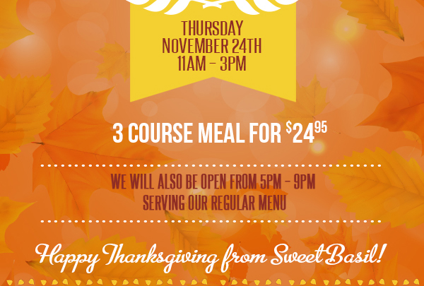 3 course meal for $24.95
							 See image for full details and disclaimers
