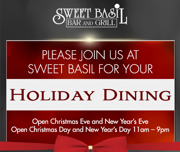 Open for the Holidays!
							 See image for full details and disclaimers