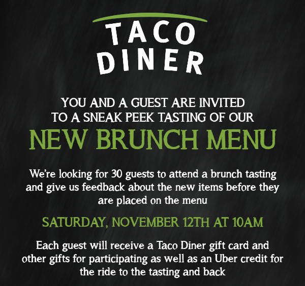 New Brunch Menu
							 See image for full details