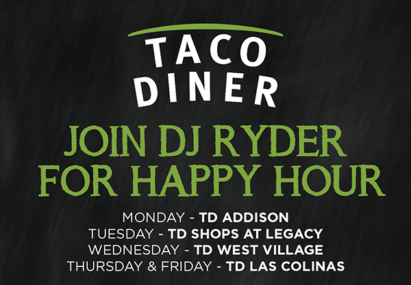 Join DJ Ryder for Happy Hour
							 See image for full details