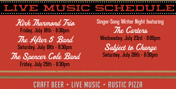 Live Music Schedule
							See image for full schedule