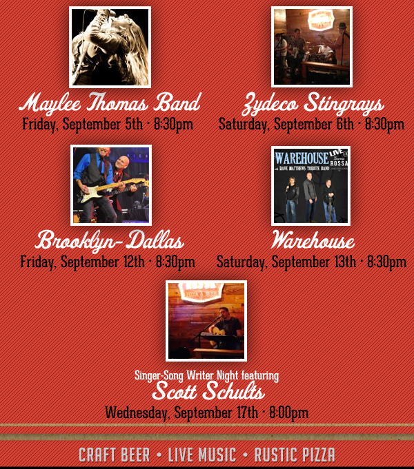 Live Music Schedule
							See image for full schedule