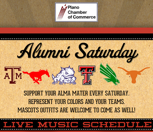 Alumni Saturday
							Support your alma mater every Saturday. Represent your colors and your teams. Mascots outfits are welcome to come as well!