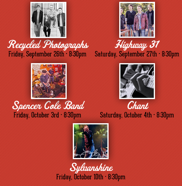 Live Music Schedule
							See image for full schedule