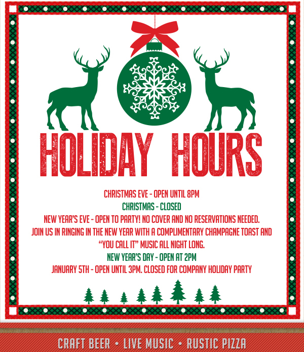 Holiday Hours
							See image for details