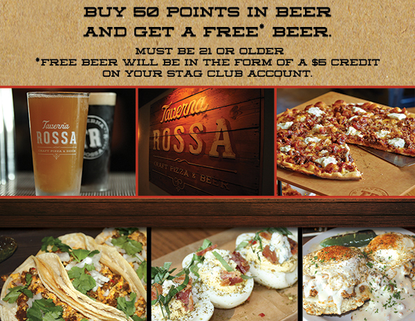 Buy 50 points in beer and get a free beer
							 See image for full details