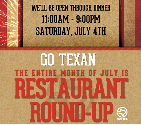 Celebrate Local
							 The entire month of July is Restaurant Roundup
							 See image for full details