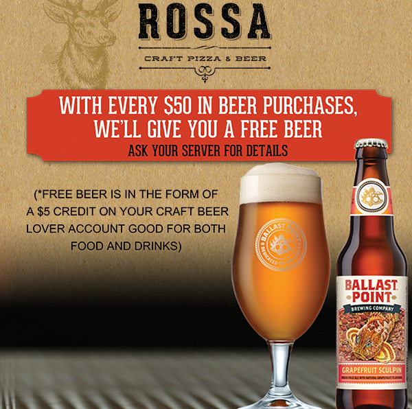 We are craft beer lovers
							 with every $50 in beer purchases we'll give you a free beer
							 See image for full details