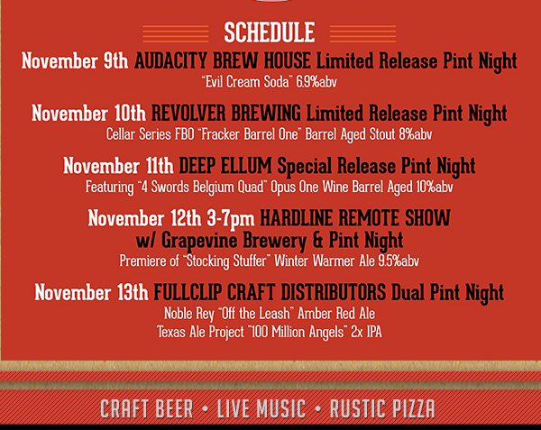 Live Music Schedule
							 See image for full details