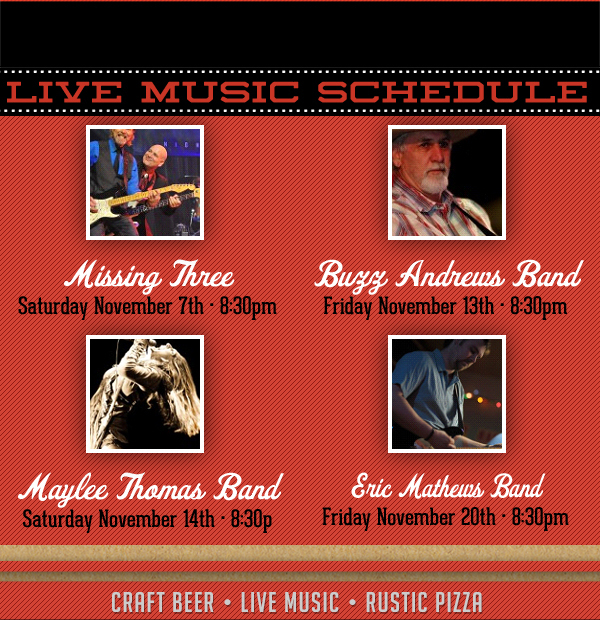 Live Music Schedule
							 See image for full details