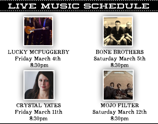 Live Music Schedule
							 See image for full details