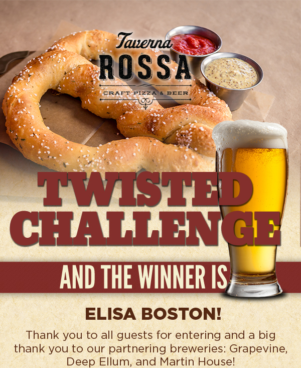 Twisted Challenge
							 And the winner is Elisa Boston!
							 See image for full details