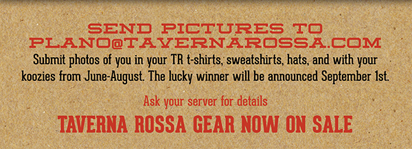 Taverna Rossa Gear now on sale
							 See image for full details