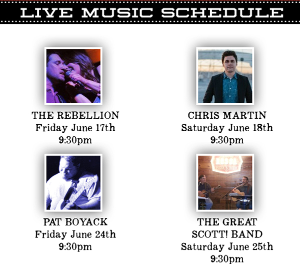 Live Music Schedule
							 See image for full details