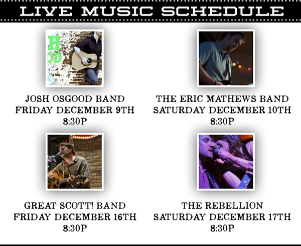 Live Music Schedule
							 See image for full details