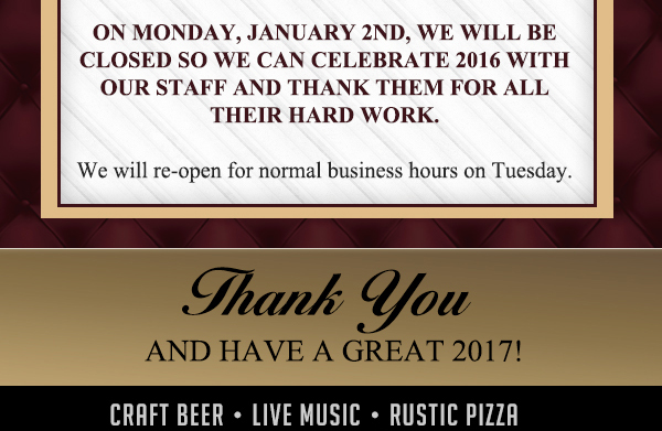 Thank you and have a great 2017!
							 See image for full details