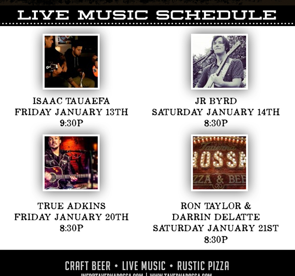 Live Music Schedule
							 See image for full details
