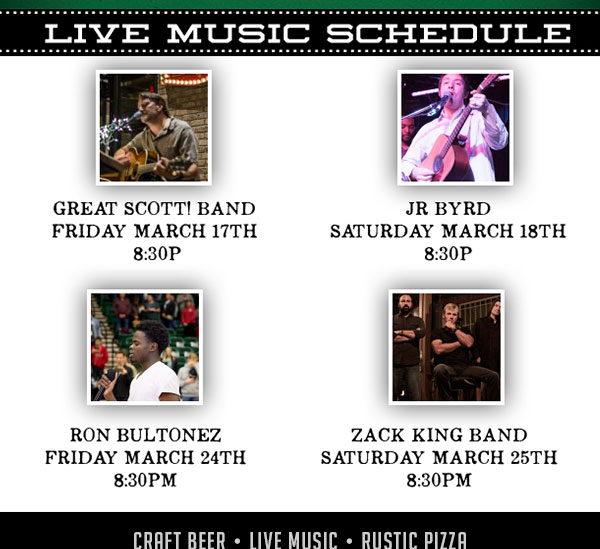 Live Music Schedule
							 See image for full details
