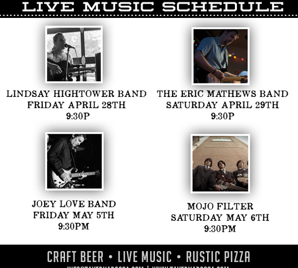 Live Music Schedule
							 See image for full details
