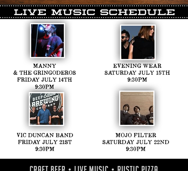 Music Schedule
							 See image for full details