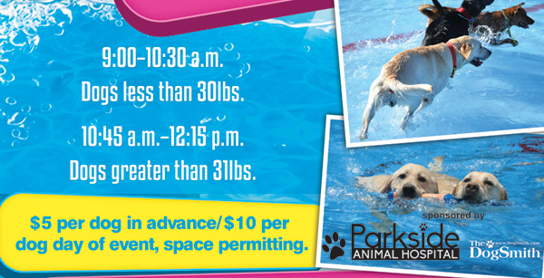 9-10:30am
							Dogs less than 30 lbs
							10:45 - 12:15pm
							Dogs greater than 31 lbs
							
							$5 per dog in advance / $10 per dog day of event, space permitting
