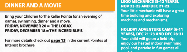 Dinner and a movie
							 See image for full details