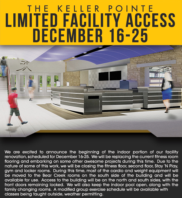 Limited Facility Access
							 December 16 - 25
							 See image for full details