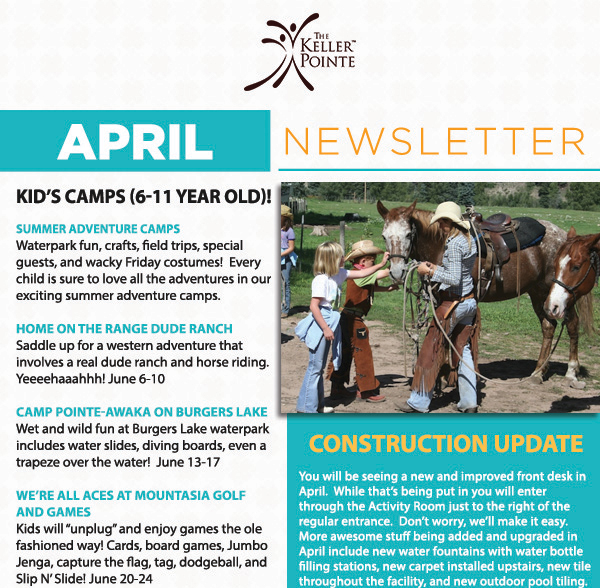 April Newsletter
							 See image for full details