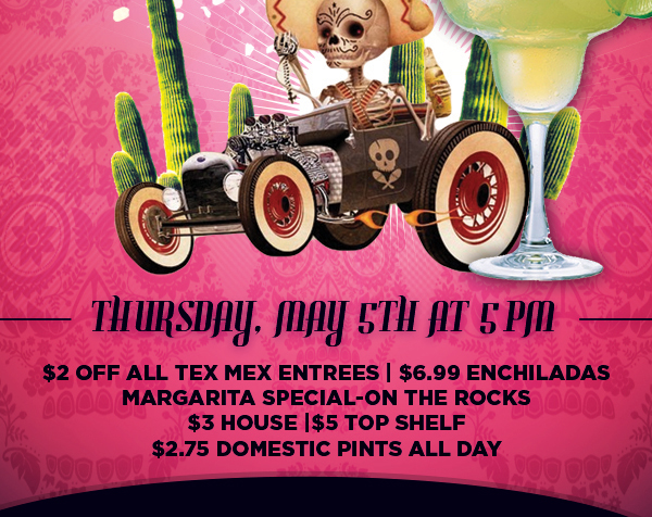Thursday, May 5th 5pm
							 See image for details