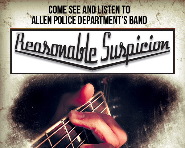 Come see and listen to
							 Reasonable Suspicion
							 See image for details