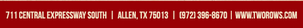 www.tworows.com - Allen's favorite hometown restaurant & bar featuring wood-fired brick oven pizza, big ole burgers, spacious patio, and much more!