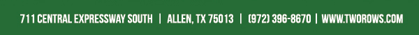 www.tworows.com - Allen's favorite hometown restaurant & bar featuring wood-fired brick oven pizza, big ole burgers, spacious patio, and much more!