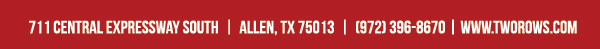 www.tworows.com - Allen's favorite hometown restaurant & bar featuring wood-fired brick oven pizza, big ole burgers, spacious patio, and much more!