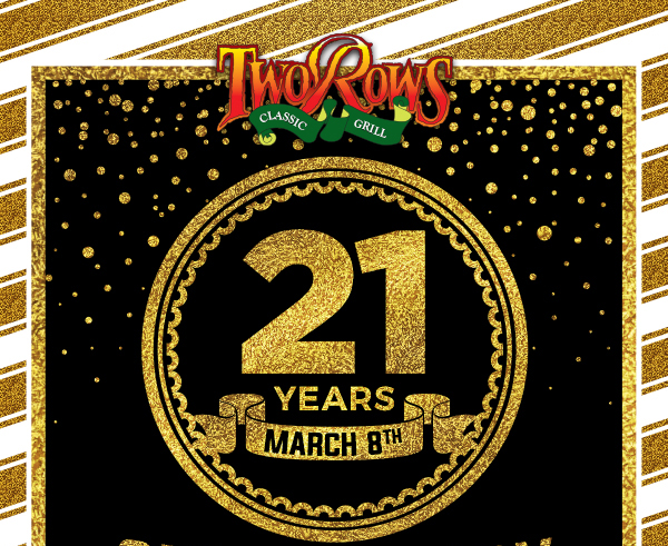 www.tworows.com - Allen's favorite hometown restaurant & bar featuring wood-fired brick oven pizza, big ole burgers, spacious patio, and much more!