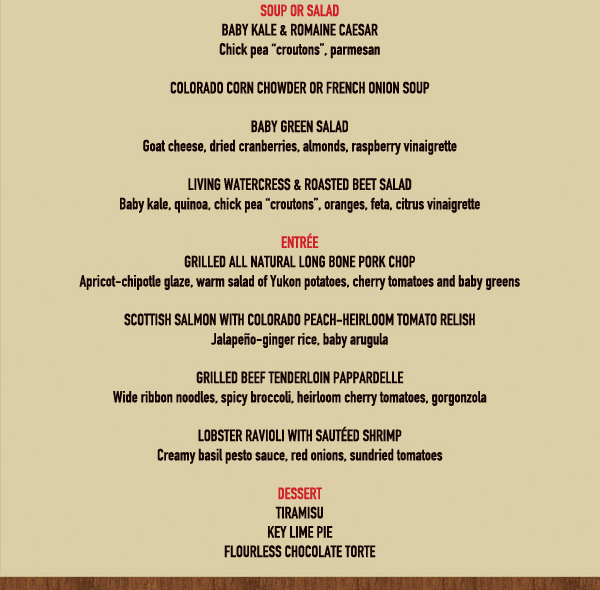 See image for full menu