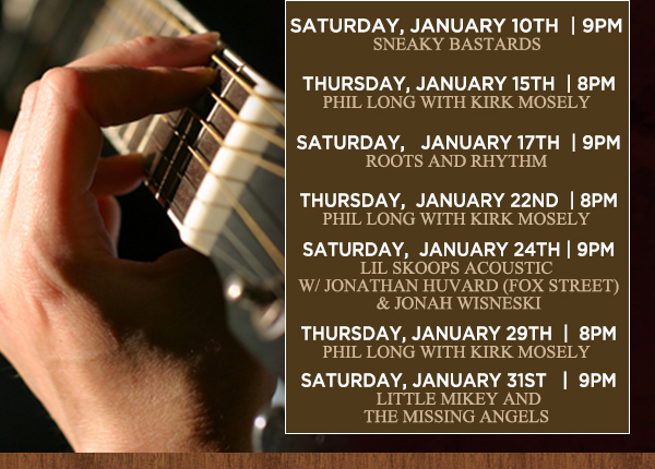 Live Tunes in the Lounge 9pm
							Every Saturday
							See image for details