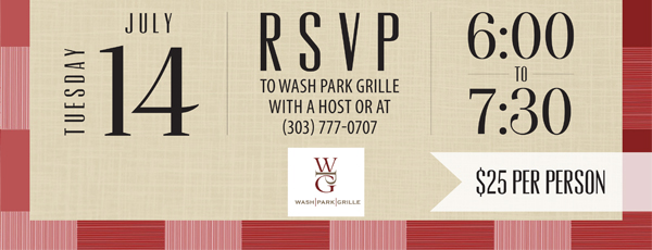 1096 South Gaylord Street, Denver CO 80209, (303) 777-0707
							www.washparkgrille.com