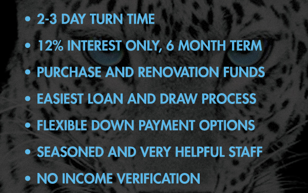 Wildcat Lending
							 Hard Money, Made Easy
							 See image for full details