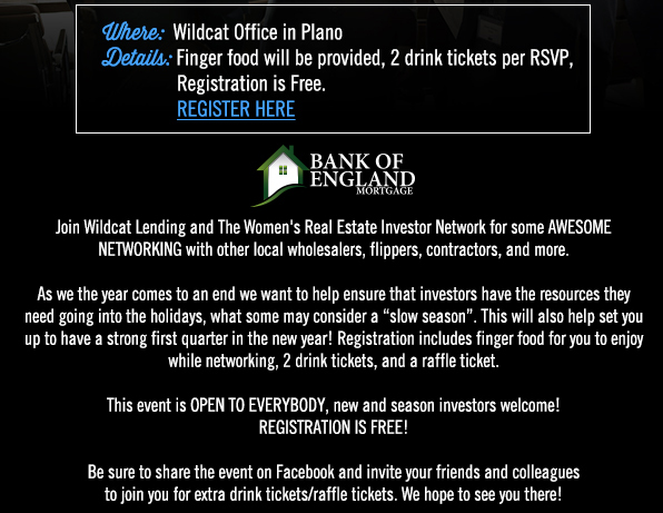 Wildcat Lending
							 Hard Money, Made Easy
							 See image for full details