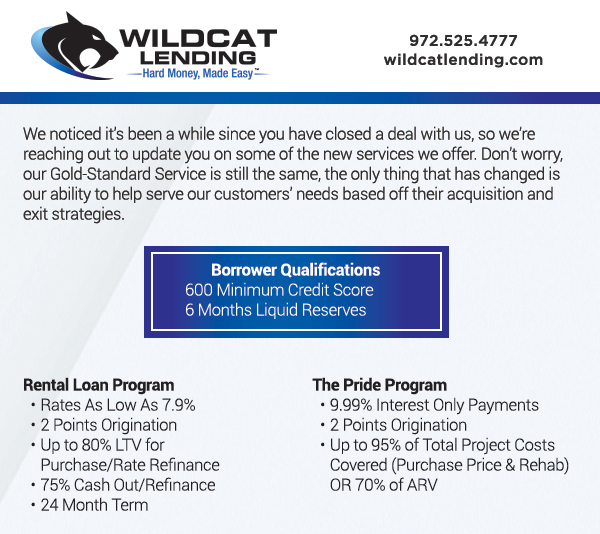 Wildcat Lending Hard Money, Made Easy
							 See image for full details