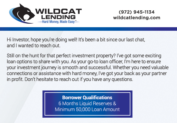 Wildcat Lending Hard Money, Made Easy
							 See image for full details